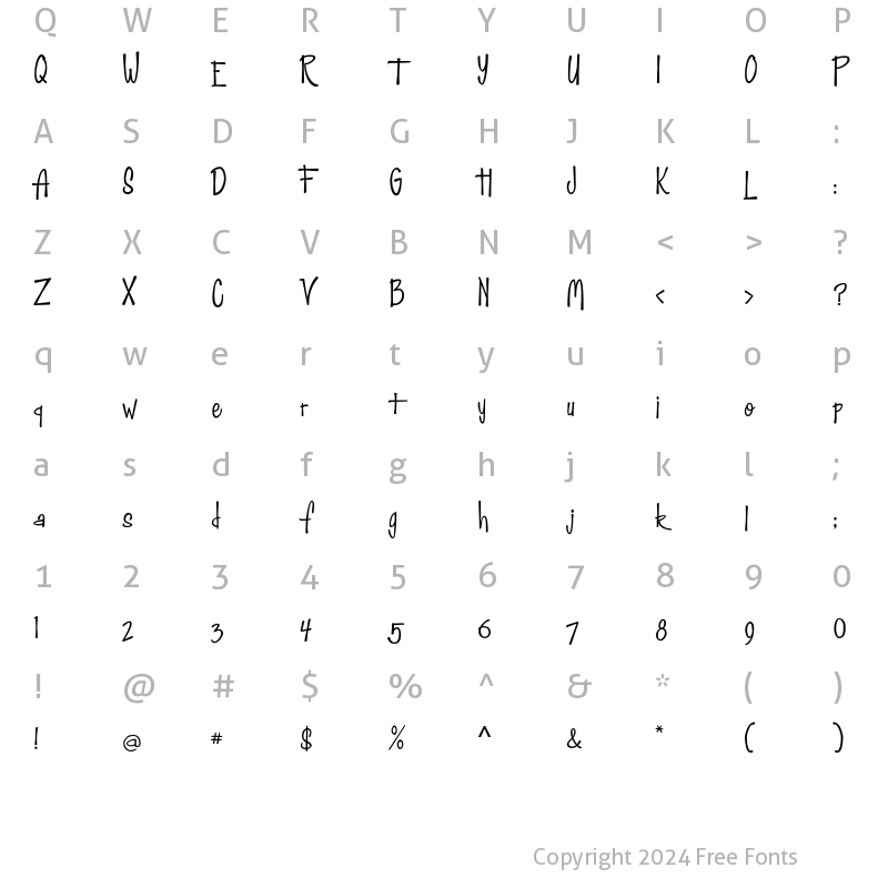 Character Map of Coolman ITC Std Regular