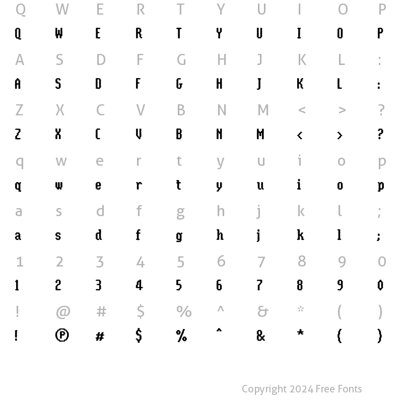 Character Map of CoolWoolStoneWashedLL Regular