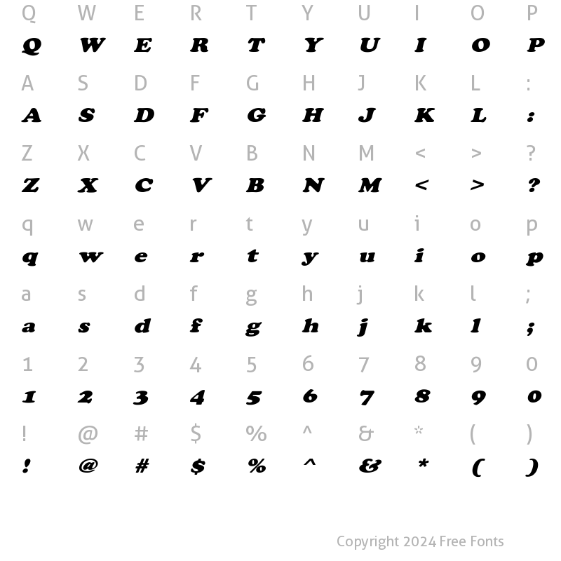 Character Map of CooperExtObl-Heavy Regular