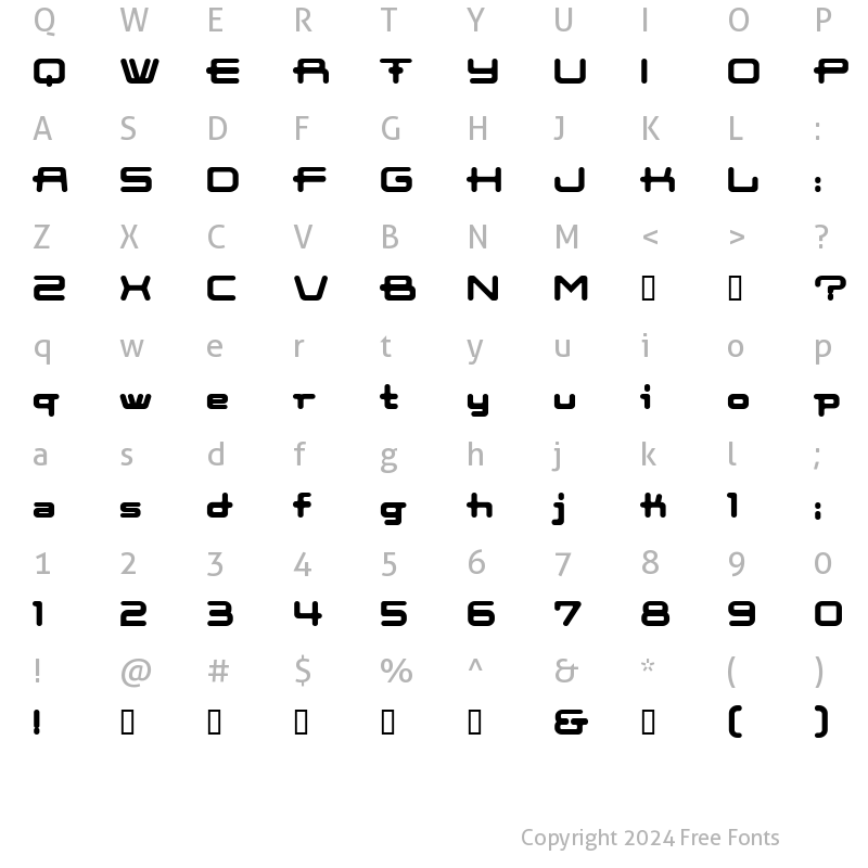 Character Map of Cootnew Bold