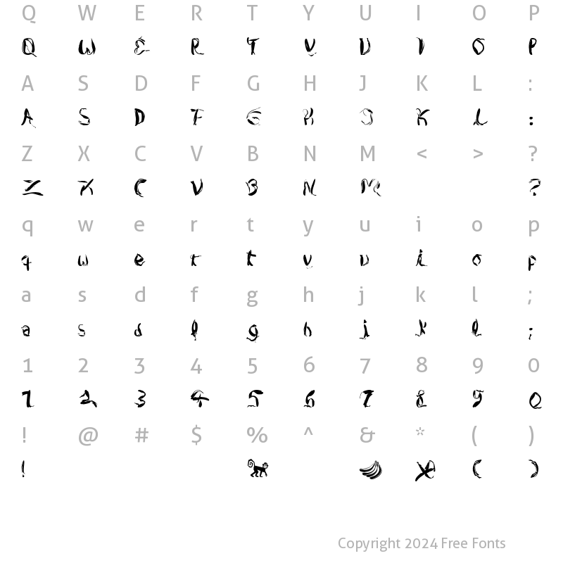 Character Map of CopaBanana Regular