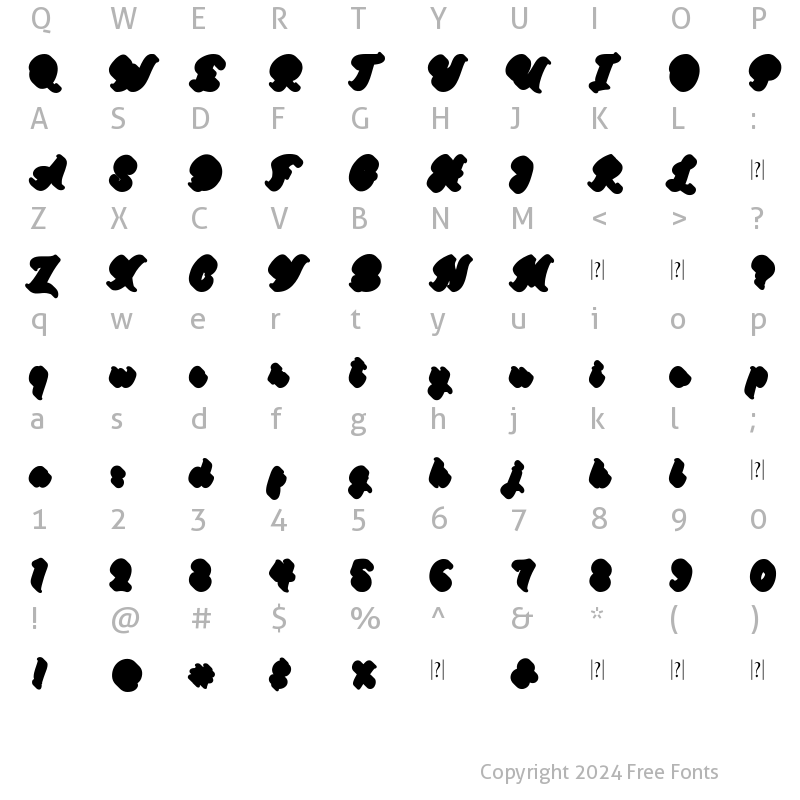 Character Map of Copacetic-Extrude Regular