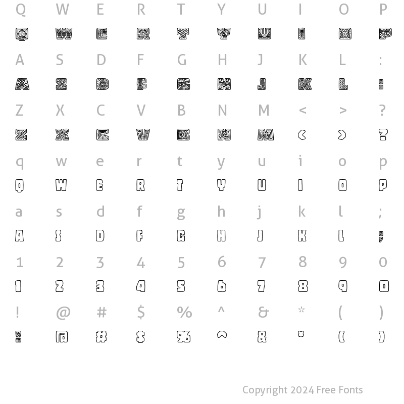 Character Map of Copal Decorated