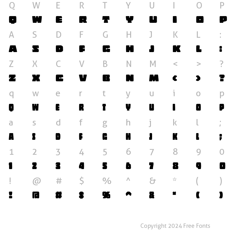 Character Map of Copal Solid Regular