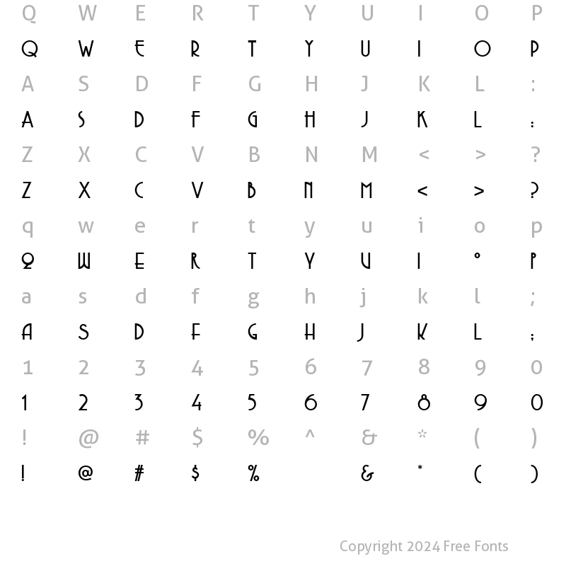 Character Map of CopaseticC Regular