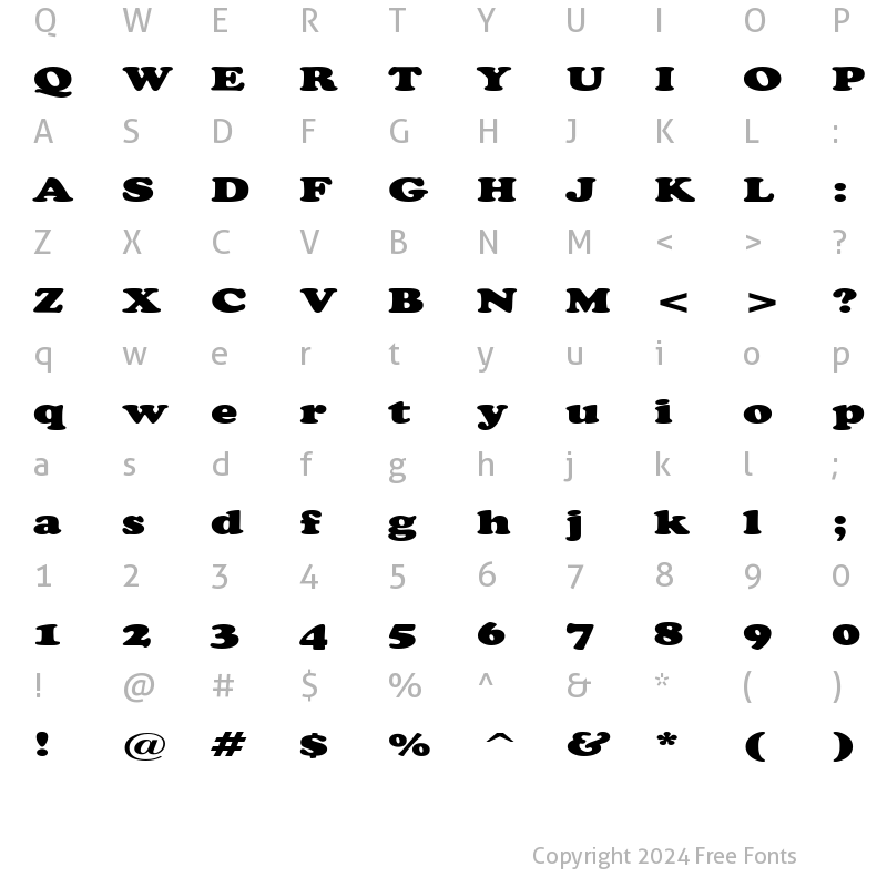 Character Map of CopperfieldExtended Regular