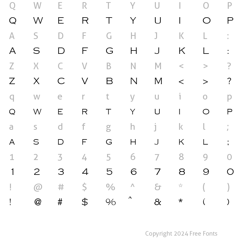 Character Map of CopperLightDB Normal