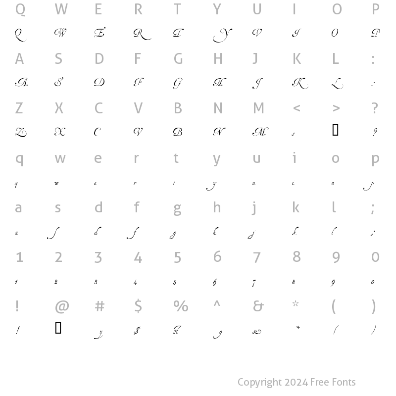 Character Map of Copperplate 1672 WF Regular