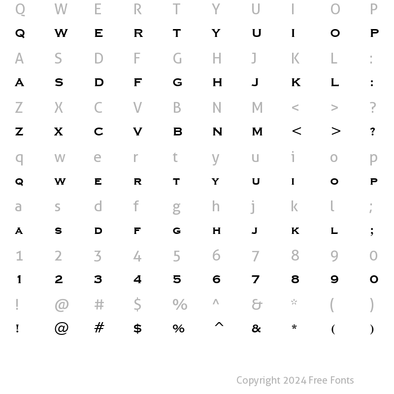 Character Map of CopprplGoth Bd BT Bold