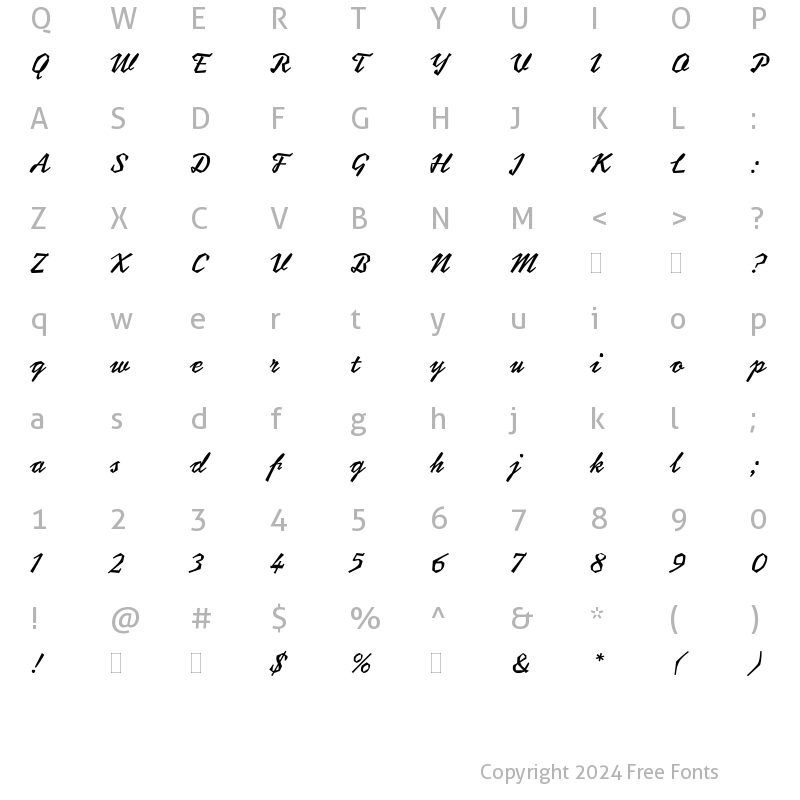 Character Map of Coptek Regular