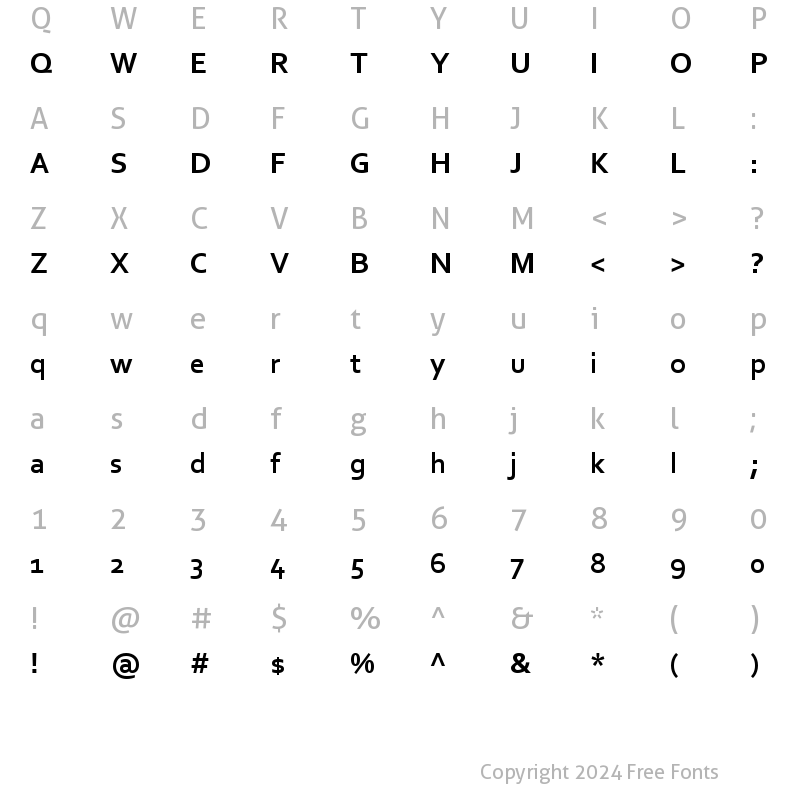 Character Map of Corbel Bold