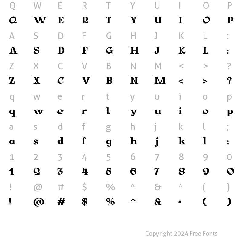 Character Map of Corbyn Serif Medium