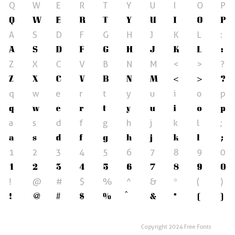 Character Map of CordialHeavy Regular