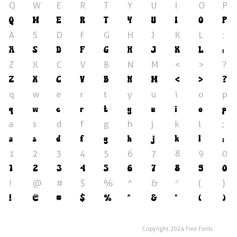 Character Map of Corduroy Regular