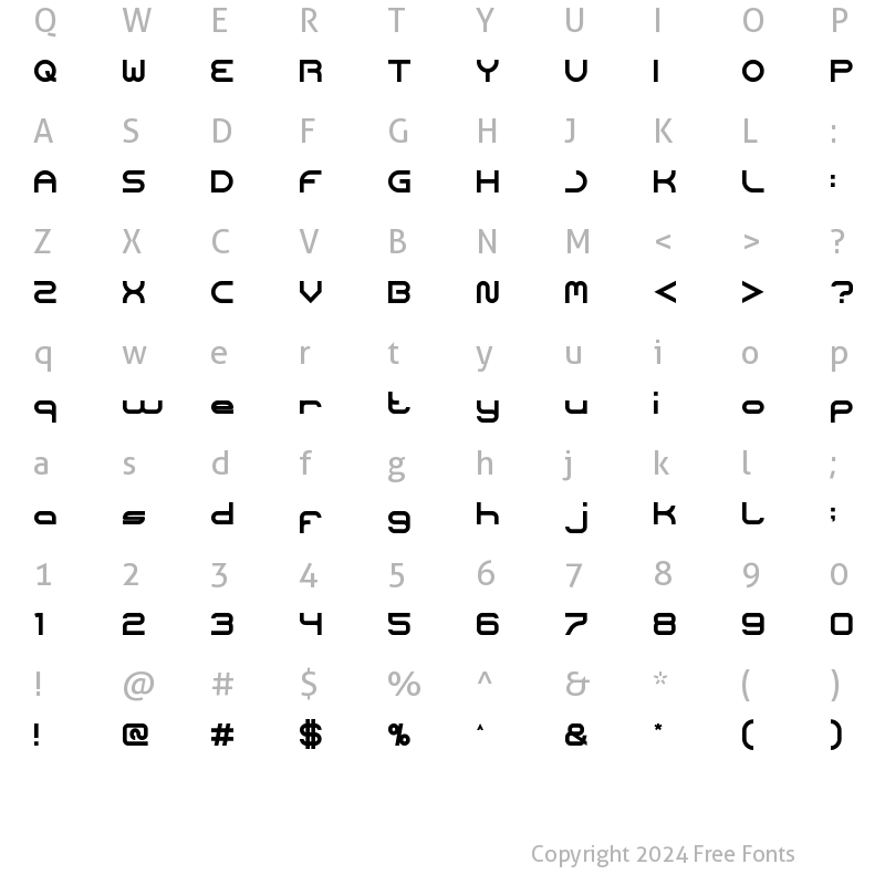 Character Map of CORELDRAW Regular