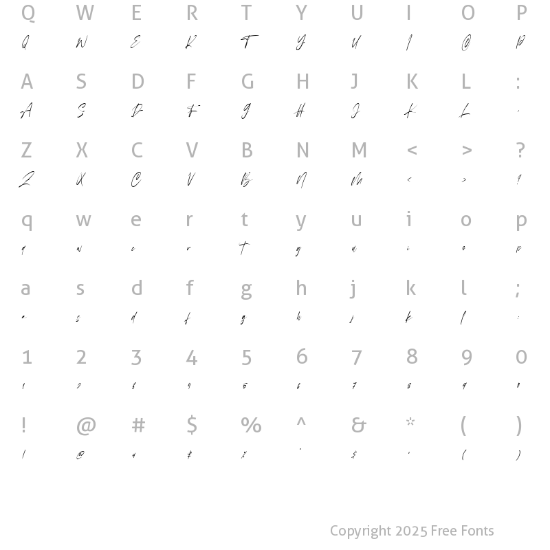 Character Map of Corestairs Regular