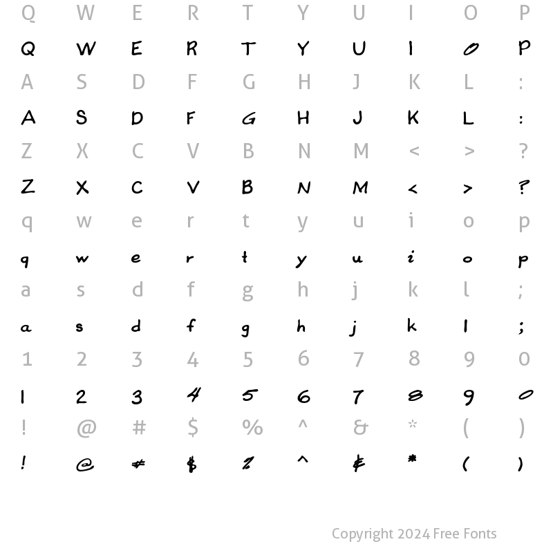 Character Map of CoreysHand Bold