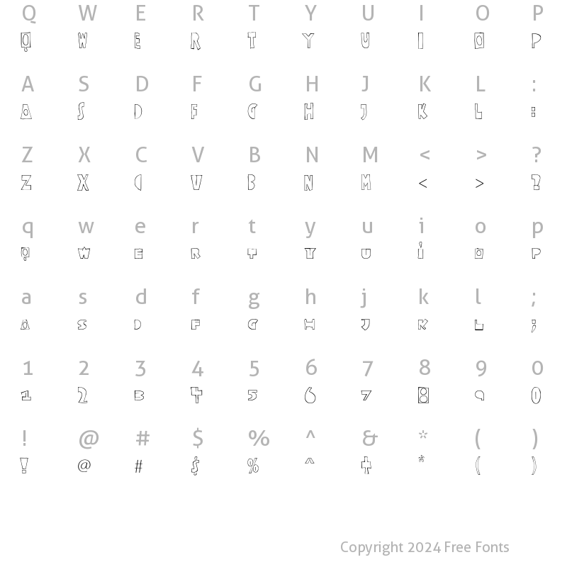 Character Map of Coriander Roman