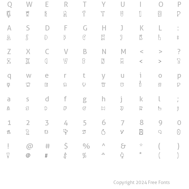 Character Map of Coriander Std Regular