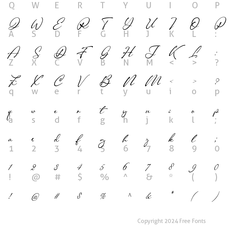 Character Map of Corinthiago Regular