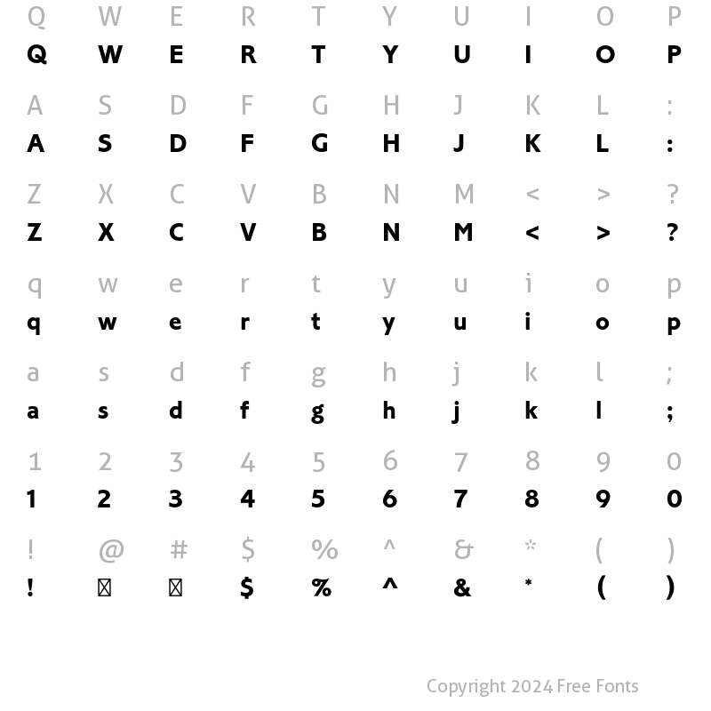 Character Map of Corinthian Std Bold