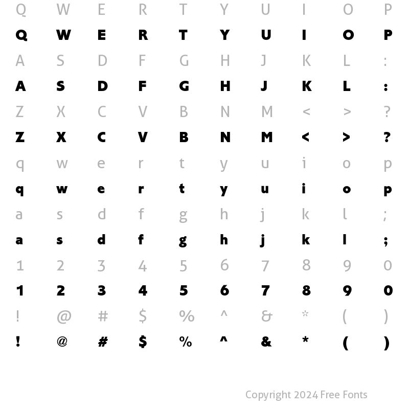 Character Map of CorinthianEF ExtraBold Regular