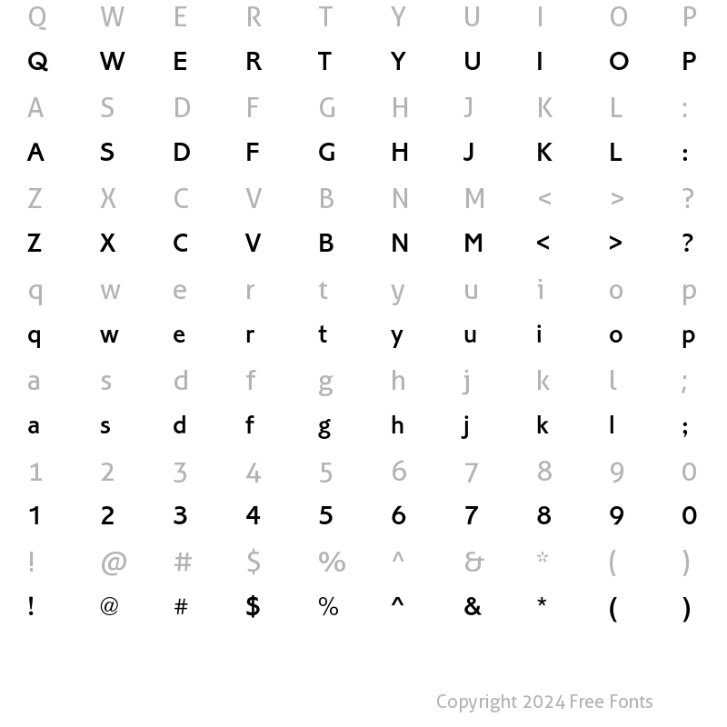 Character Map of CorinthianEF Medium