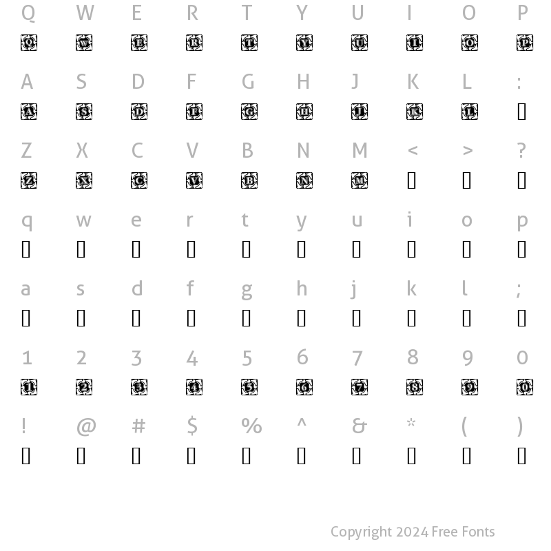 Character Map of Cornerflair Regular