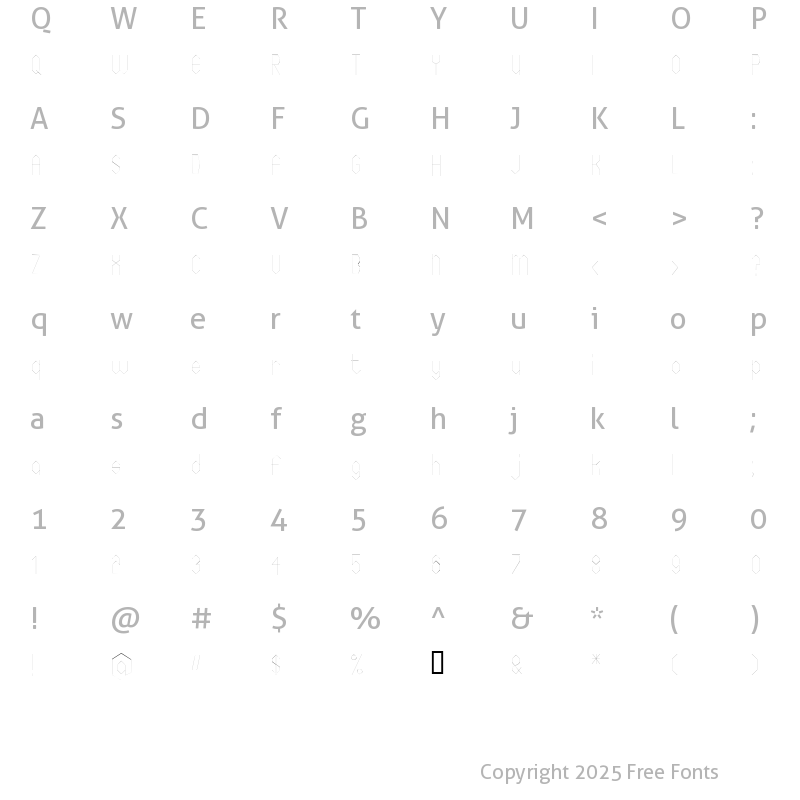 Character Map of Cornwall Regular