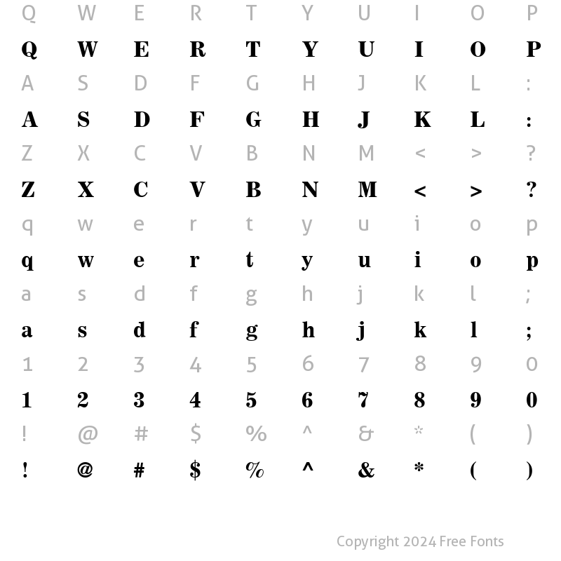 Character Map of Corona LT Bold