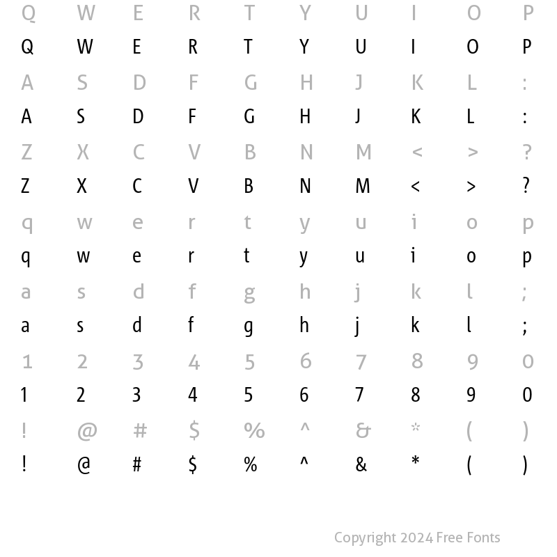 Character Map of Corpid Cd LF Regular