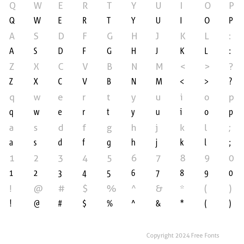 Character Map of Corpid Cd Regular