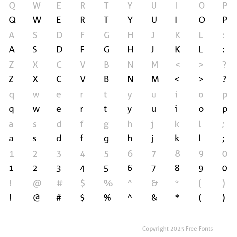 Character Map of CorpidOffice Regular