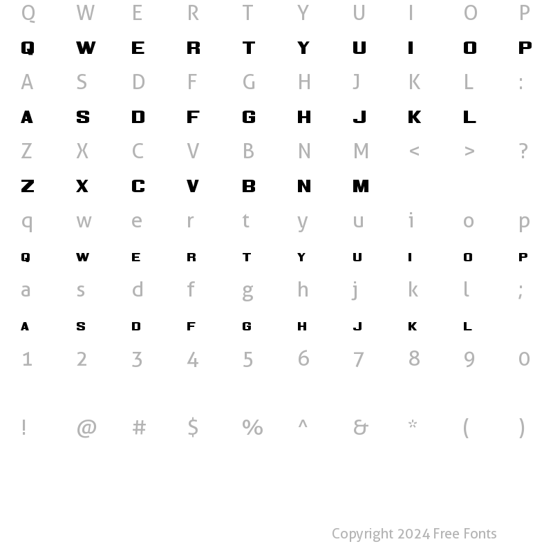 Character Map of Corporate HQ Regular