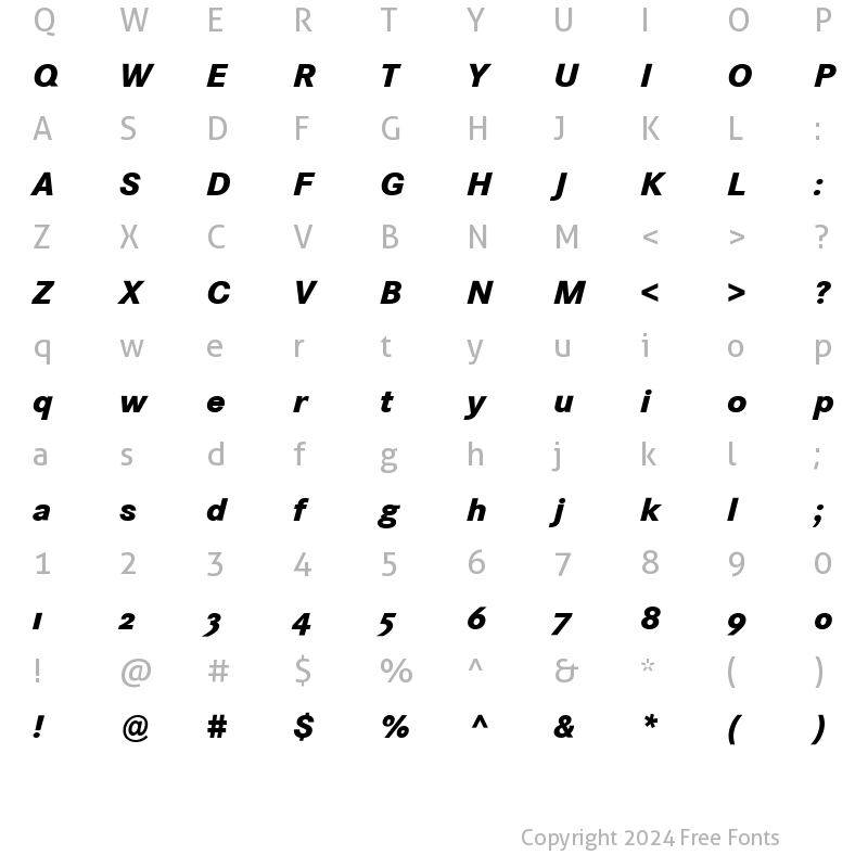 Character Map of Corporate S Expert BQ ItalicBold