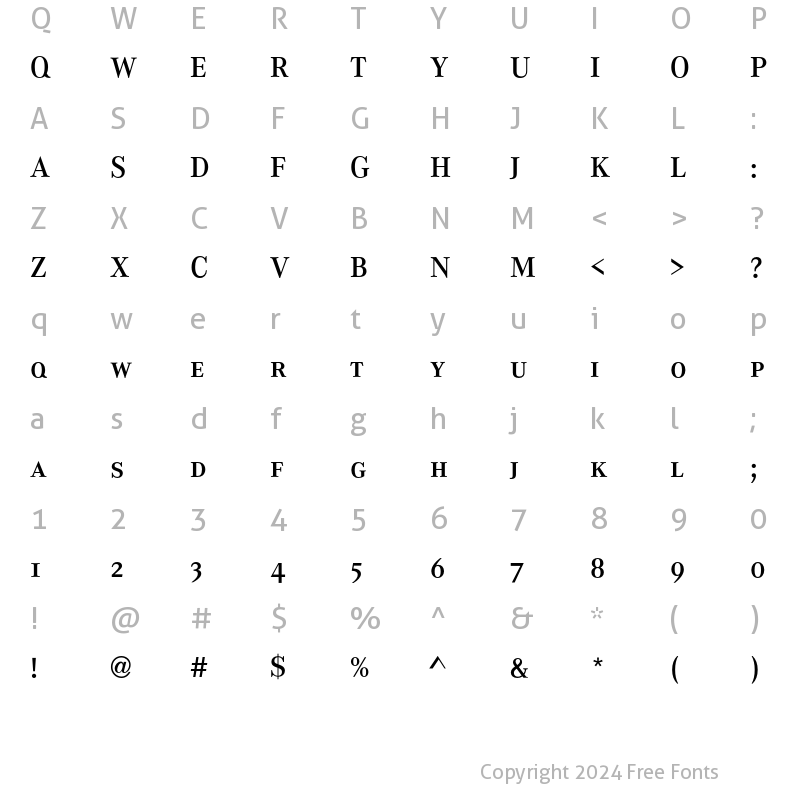 Character Map of CorporateASC Demi Regular