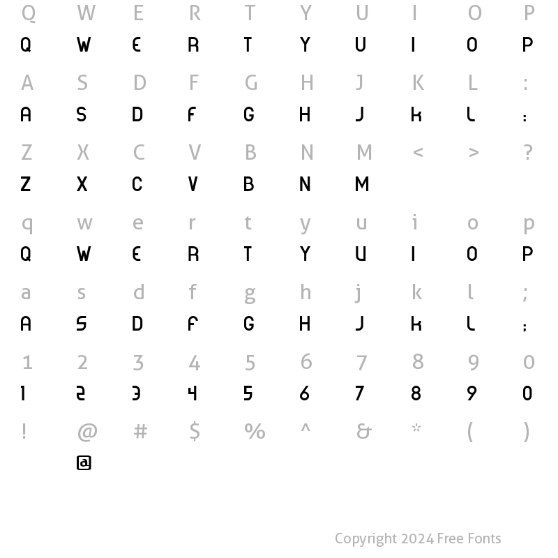 Character Map of CORPOREA Regular