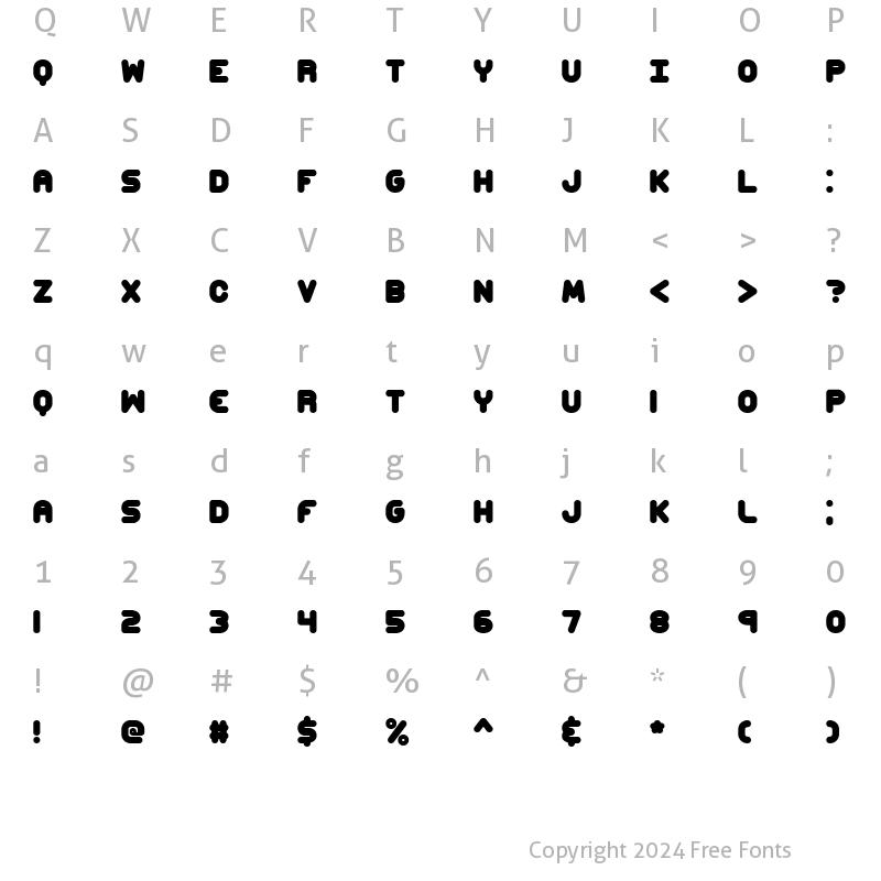 Character Map of Corpulent Caps BRK Regular