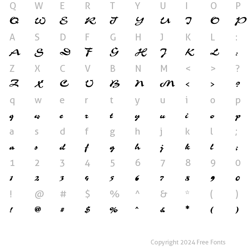 Character Map of Corrida Bold