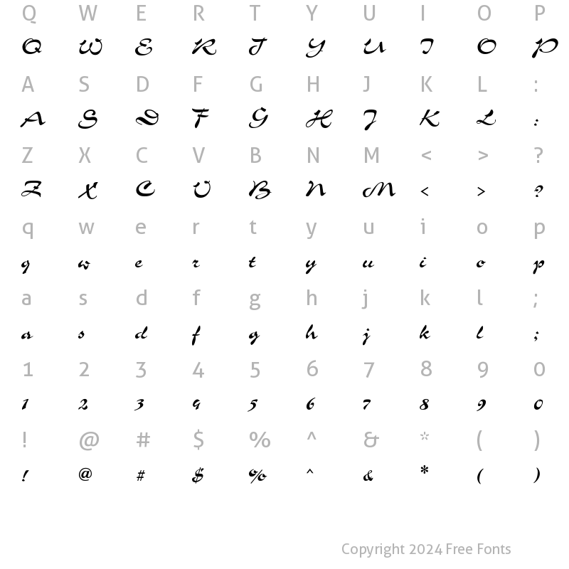 Character Map of Corrida Regular