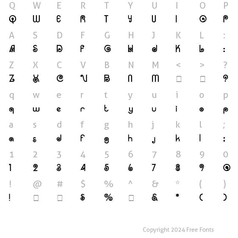 Character Map of Corruga Display SSi Regular