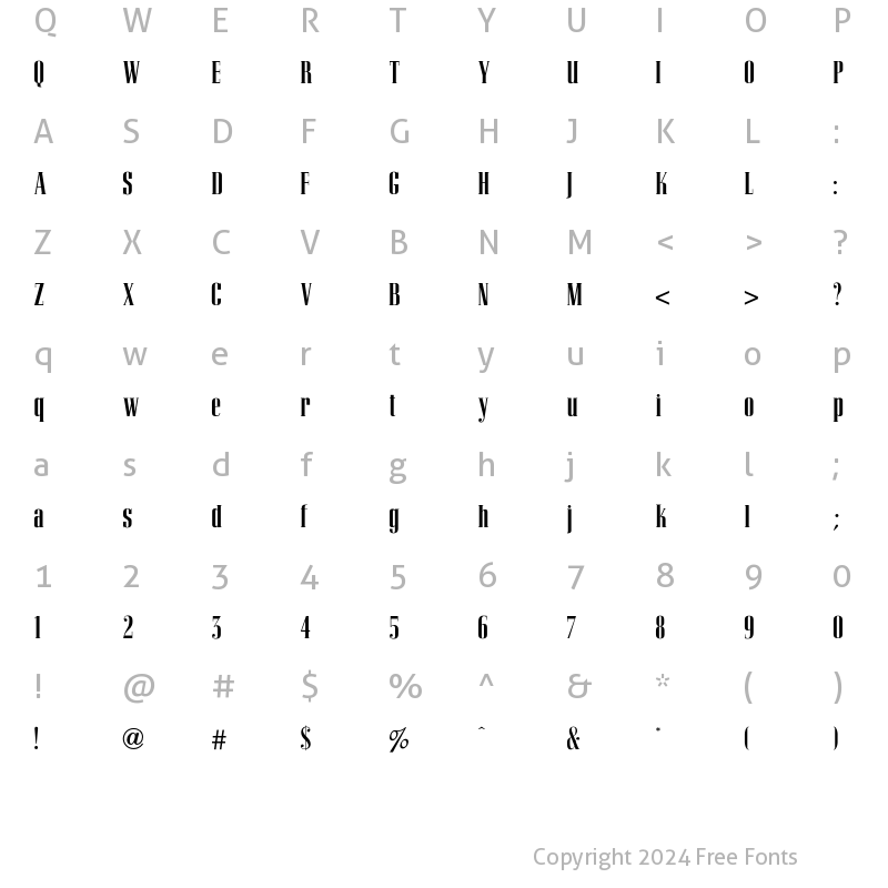 Character Map of CorvinusSkylineICG Regular