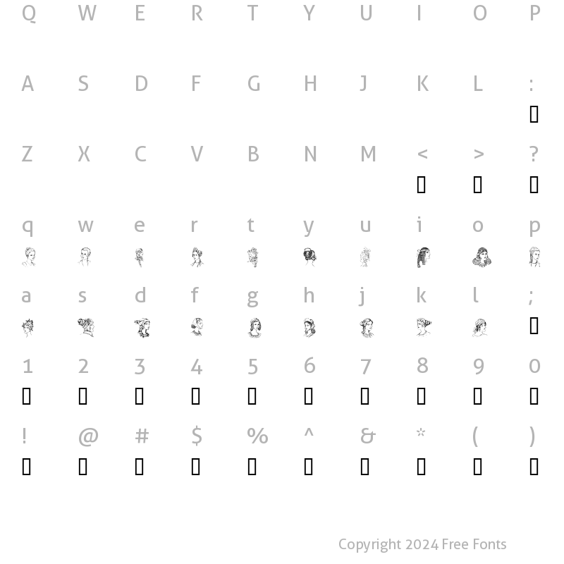 Character Map of Cosette Regular