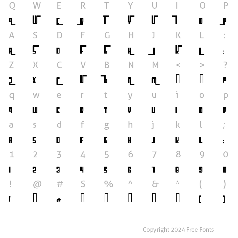 Character Map of Cosmic Age Bold