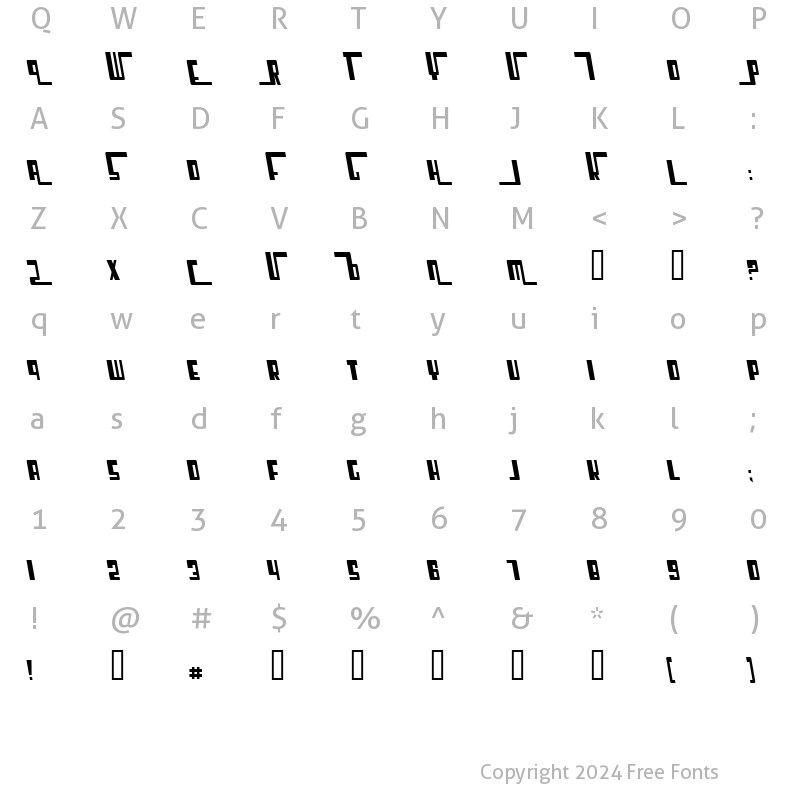 Character Map of Cosmic Age Italic