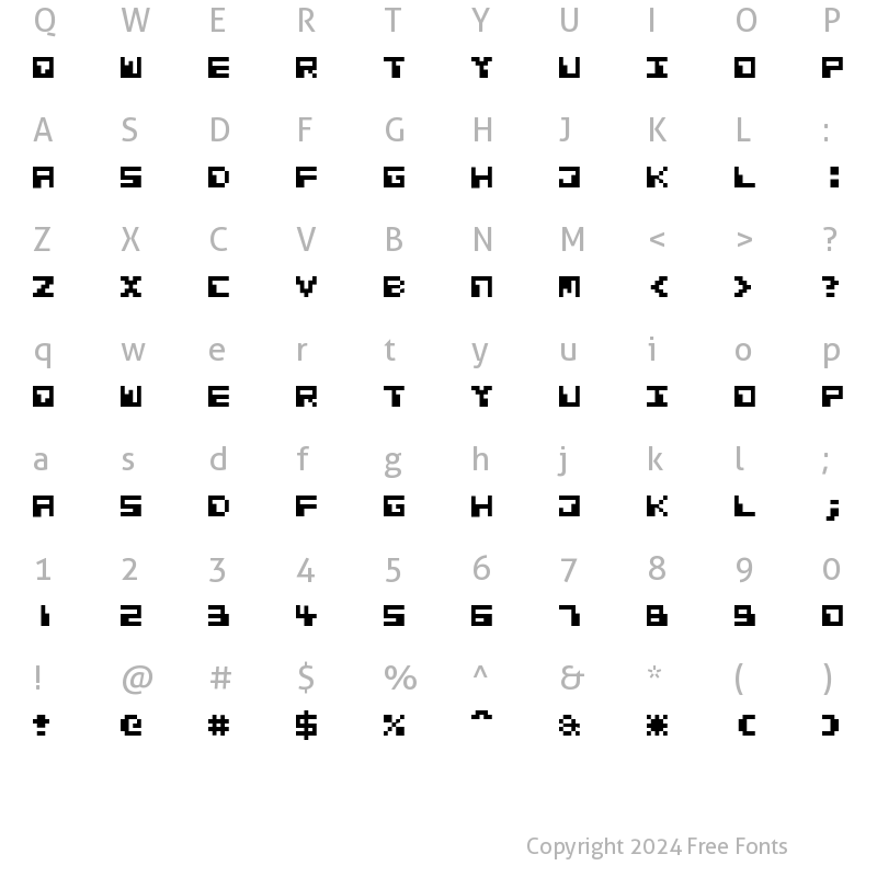 Character Map of Cosmic Alien Regular