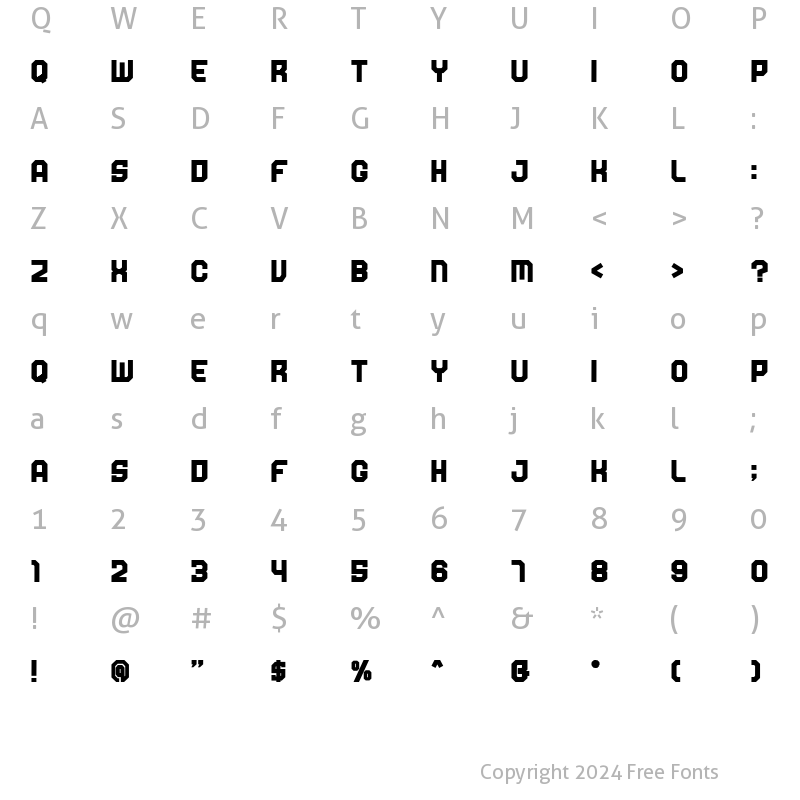 Character Map of cosmic III Regular