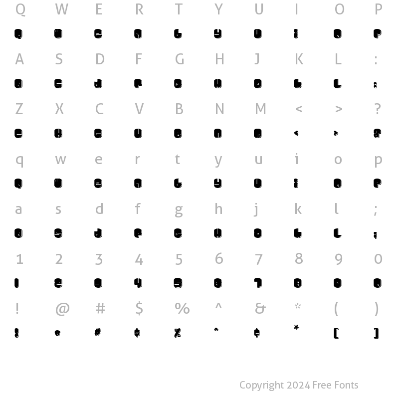 Character Map of Cosmojunk Regular