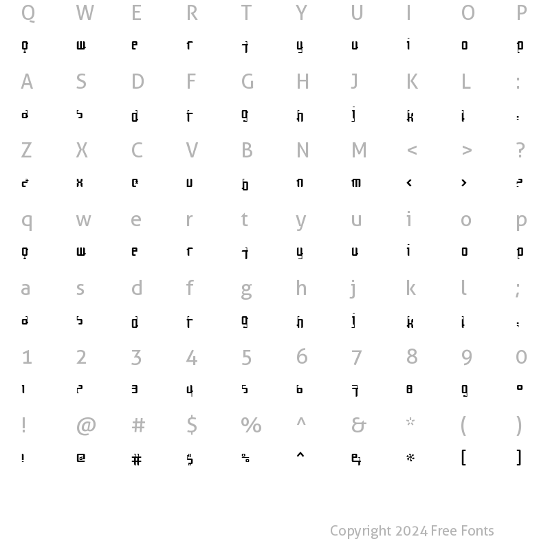 Character Map of Cosmonaut Antigravity