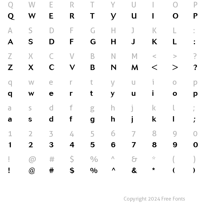 Character Map of Cosmos-Medium Medium